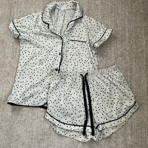 Stars Above Cream and Black Polka Dot Pajama Set